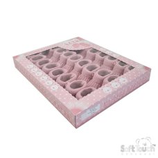S441-DP: Dusty Pink Acrylic Bootees w/Bow